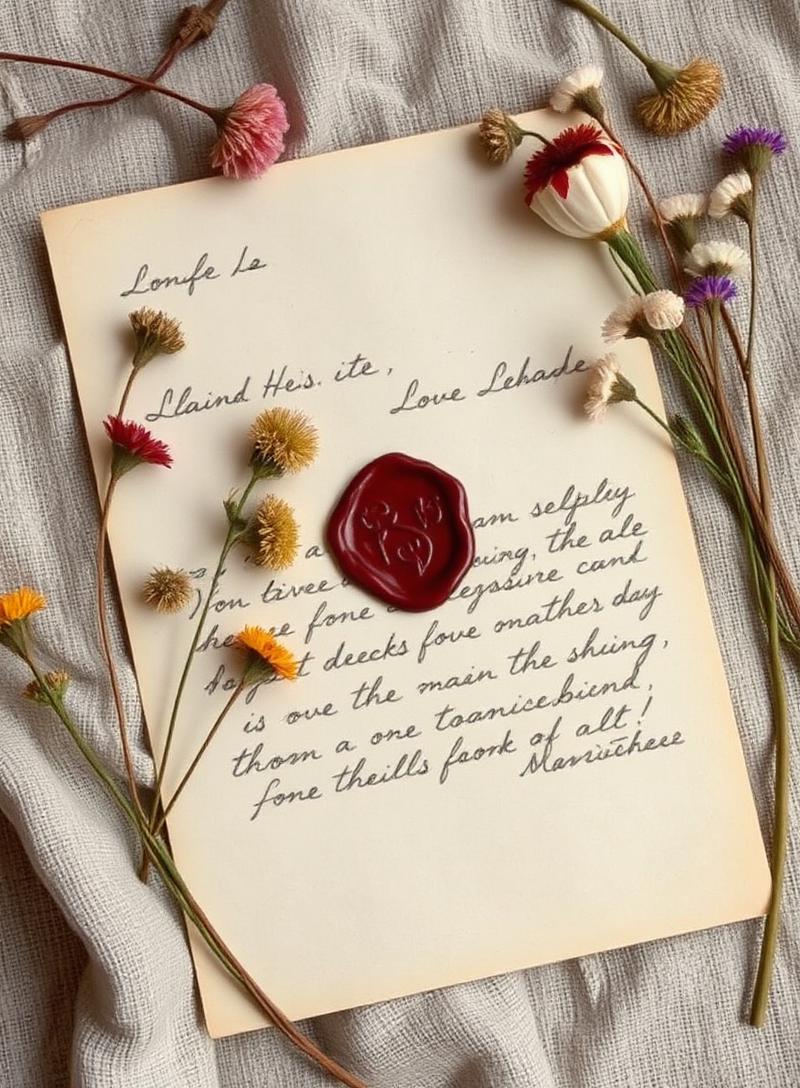 Wax-sealed letter on linen