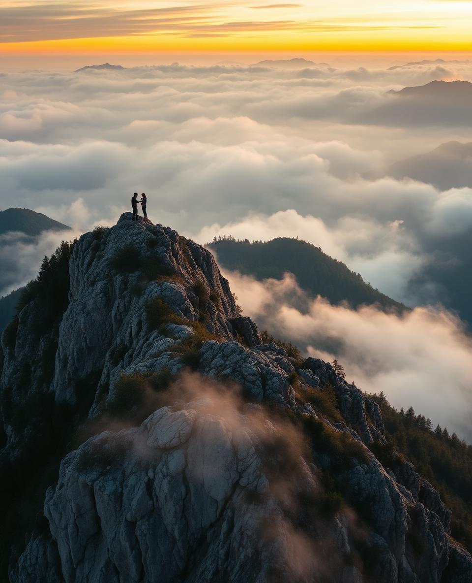 Mountain peak at golden hour